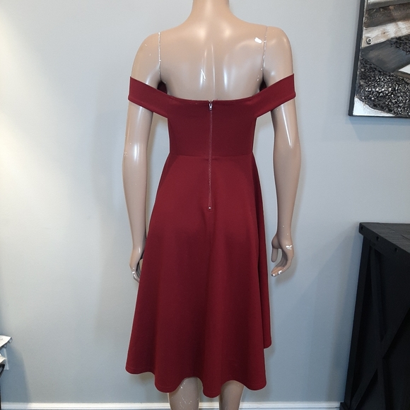 WINDSOR Off Shoulder High Low Formal Dress Sweetheart Fit & Flare - Picture 8 of 14